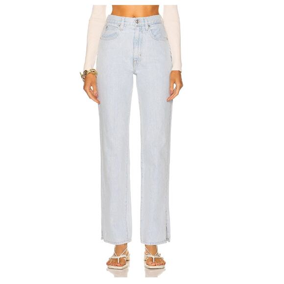 SLVRLAKE London Split Straight Leg High Rise Jeans - Picture 1 of 8